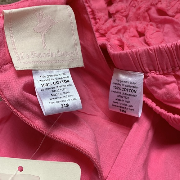 La Piccolo Danza pink ruffle dress and bloomers size 24 months - Picture 8 of 8